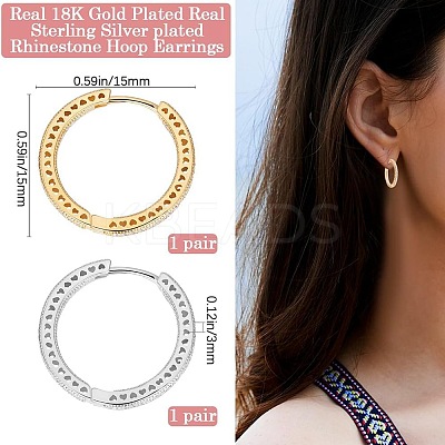 4Pcs 2 Colors Brass Hoop Earrings for Women EJEW-BBC0001-77B-1