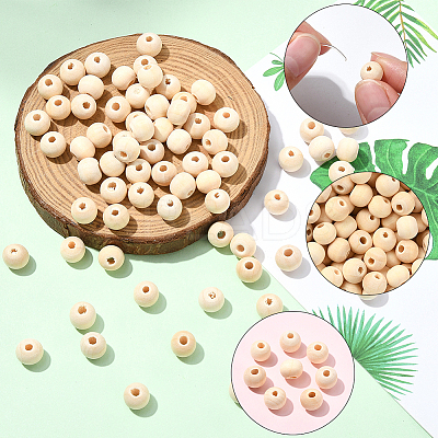 Natural Unfinished Wood Beads WOOD-SP0001-62B-1