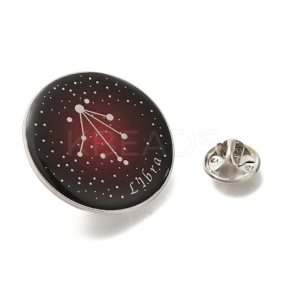 Twelve Constellation Creative Alloy Badges Constellation Brooches LS-JEWB-S033-01P-G-1