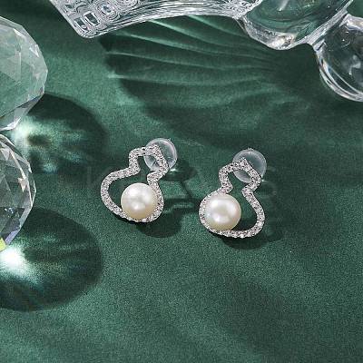 Natural Pearl Ear Studs EJEW-P286-13P-1