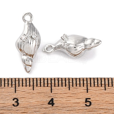 Brass Pendants With Clear Cubic Zirconia KK-S403-06P-1