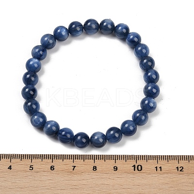 Natural Kyanite Beads Stretch Bracelets for Men Women BJEW-R023-01-1