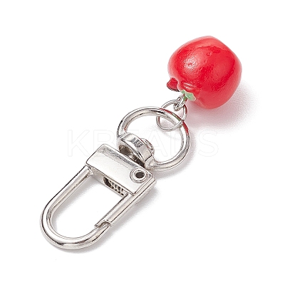 4Pcs 2 Styles Apple Resin Pendant Decorations HJEW-JM02573-1