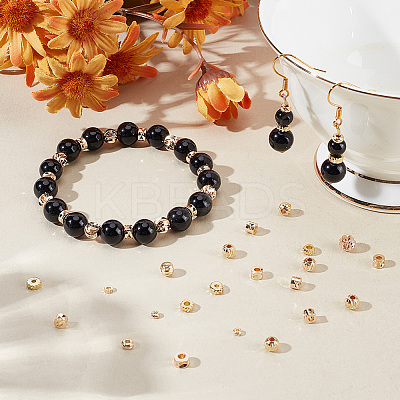 90Pcs 9 Style Brass Beads KK-PH0011-23-1