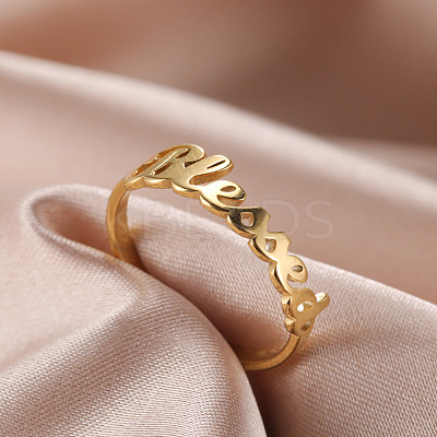 Word Blessed Stainless Steel Finger Rings for Women WG5CA7C-05-1