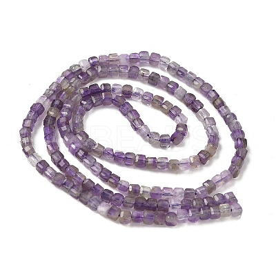 Faceted Natural Amethyst Beads Strands G-RM250101-E21-1