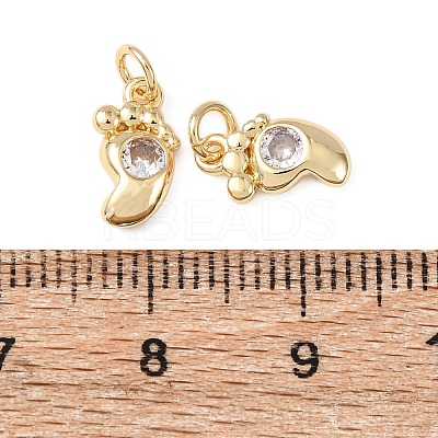 Brass Micro Pave Cubic Zirconia Pendants KK-C143-14G-1