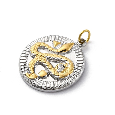 304 Stainless Steel Crystal Rhinestone Pendants STAS-E550-24G-1