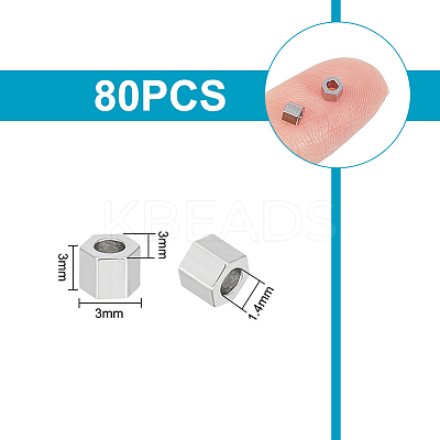 80Pcs 304 Stainless Steel Spacer Beads STAS-UN0050-36-1