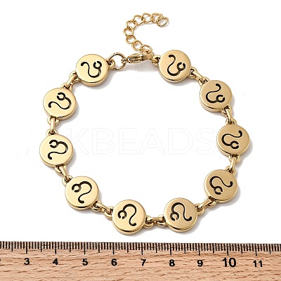 12 Constellations 304 Stainless Steel Link Chain Bracelets BJEW-I239-01G-12-1