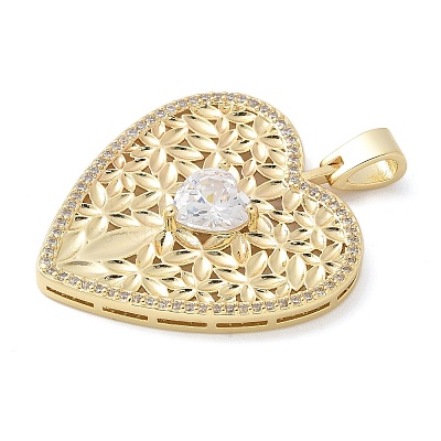 Brass Micro Pave Cubic Zirconia Pendants KK-K298-09G-04-1