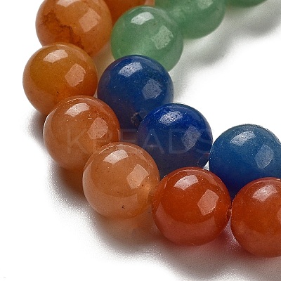 Natural Yellow/Green/Blue/Red Aventurine Beads Strands G-B095-A03-03-1