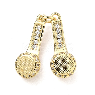 Brass Micro Pave Cubic Zirconia Pendants KK-P345-23G-1