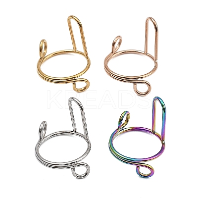 4Pcs 4 Colors Plating(IP) 304 Stainless Steel Arch Adjustable Ring for Unisex RJEW-H230-03M-1