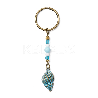 10Pcs Alloy Ocean Theme Pendant Keychains KEYC-JKC01225-05-S-1