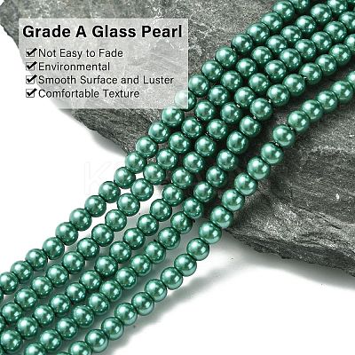 Eco-Friendly Dyed Glass Pearl Round Beads Strands HY-A002-4mm-RB118-1