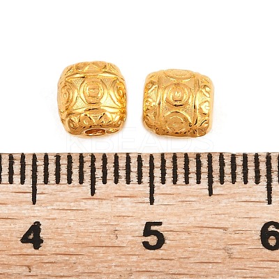 Tibetan Style Alloy Barrel Beads TIBEB-5178-G-RS-1