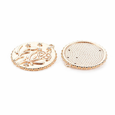 Brass Micro Pave Clear Cubic Zirconia Pendants KK-S364-189-1