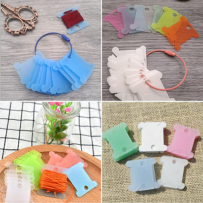 200Pcs 5 Colors PVC Plastic Thread Winding Boards TOOL-SC0001-82-1