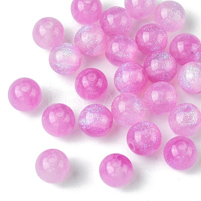 25Pcs Round Imitation Cat Eye Resin Beads RESI-FS0001-65B-1