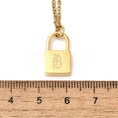 304 Stainless Steel Rolo Chain Pendant Necklaces NJEW-S444-01G-02-1