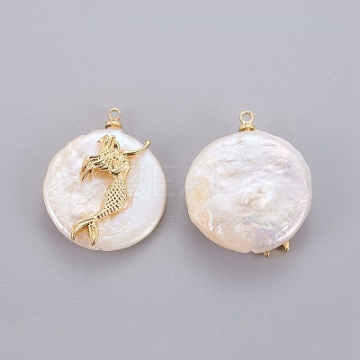 Natural Cultured Freshwater Pearl Pendants PEAR-J004-22G-1