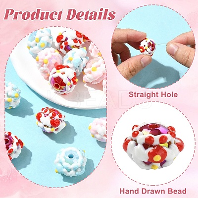 15Pcs 3 Colors Opaque Acrylic Beads SACR-YW0001-82-1