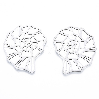 Non-Tarnish 201 Stainless Steel Filigree Joiners Links STAS-N090-LA943-1-1