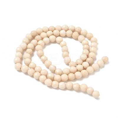 Natural Fossil Beads Strands G-K209-05D-4mm-1