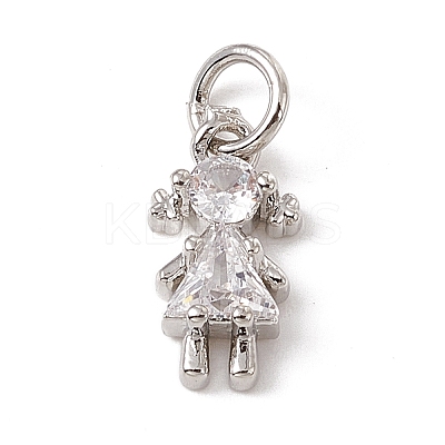 Brass Micro Pave Cubic Zirconia Charms ZIRC-F132-22P-1