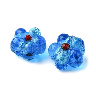 Handmade Silver Foil Glass Lampwork Beads FOIL-T001-02H-1