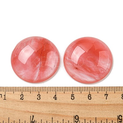 Cherry Quartz Glass Cabochons G-C115-02B-04-1