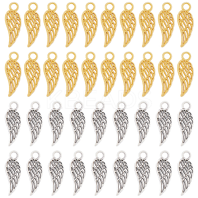 200Pcs 2 Colors Tibetan Style Alloy Pendants TIBEP-SC0002-68-1