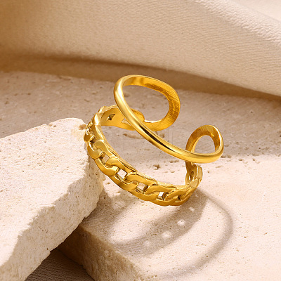 Simple Style 304 Stainless Steel Cuff Rings FS-WG1C3D0-07-1