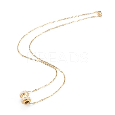 Clay Rhinestone Dumb-bells Beads Pendant Necklaces STAS-A052-03G-1
