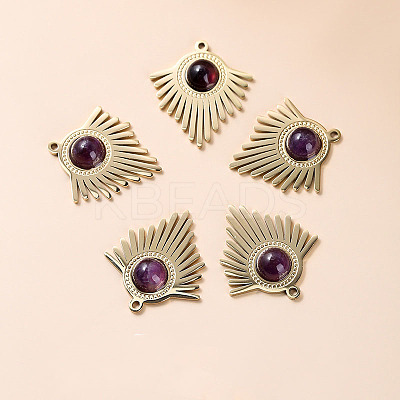 Bohemia Style Natural Amethyst Pendants BOHO-PW0001-060D-02-1