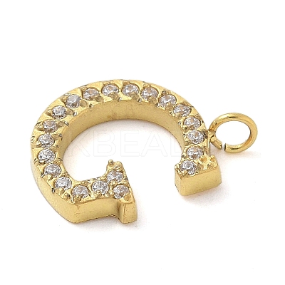 Ion Plating(IP) 304 Stainless Steel Micro Pave Cubic Zirconia Pendants STAS-Z107-03G-07-1