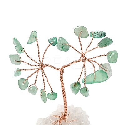 Natural Green Aventurine Chips Tree of Life Decorations DJEW-P022-01B-06-1