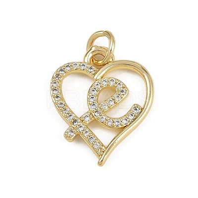 Brass Micro Pave Clear Cubic Zirconia Pendants KK-D409-36G-B-1