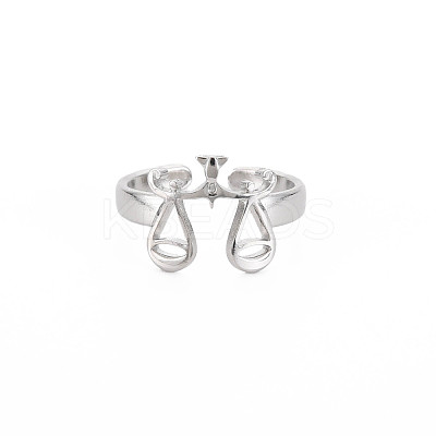 Non-Tarnish 304 Stainless Steel 12 Constellations/Zodiac Signs Open Cuff Ring for Women RJEW-S405-156P-B-1