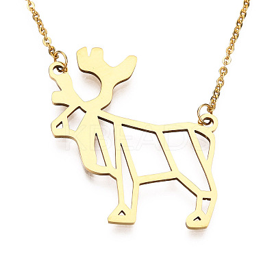 201 Stainless Steel Pendant Necklaces LS-NJEW-T009-JN092-2-40-1