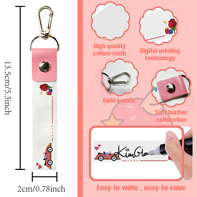 PU Leather & Cotton Name Marker Keychain AJEW-WH0514-007-1