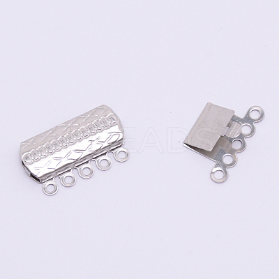 316 Surgical Stainless Steel Box Clasps STAS-WH0009-04P-1