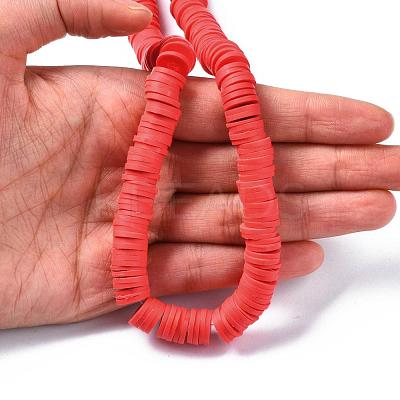 Flat Round Handmade Polymer Clay Beads CLAY-R067-10mm-30-1
