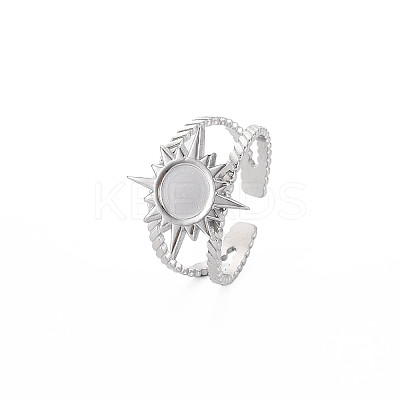 201 Stainless Steel Open Cuff Finger Ring Enamel Settings X-STAS-S119-159A-P-1