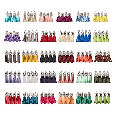 120Pcs 30 Colors  Faux Suede Tassel Pendant Decorations FIND-YW0001-14P-1