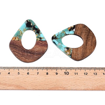 Transparent Resin and Walnut Wood Pendants RESI-T057-07J-1