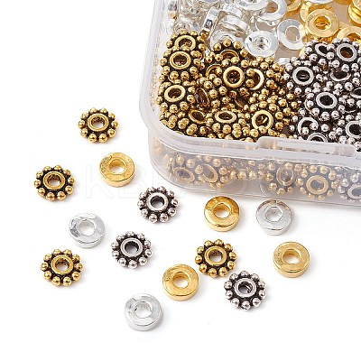 200Pcs 4 Styles Tibetan Style Alloy Spacer Beads FIND-YW0003-77-1