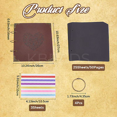 DIY PU Imitation Leather Loose Leaf Photo Albums DIY-WH20025-034-1