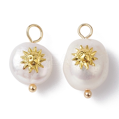 Natural Pearl Pendants PALLOY-JF02200-04-1
